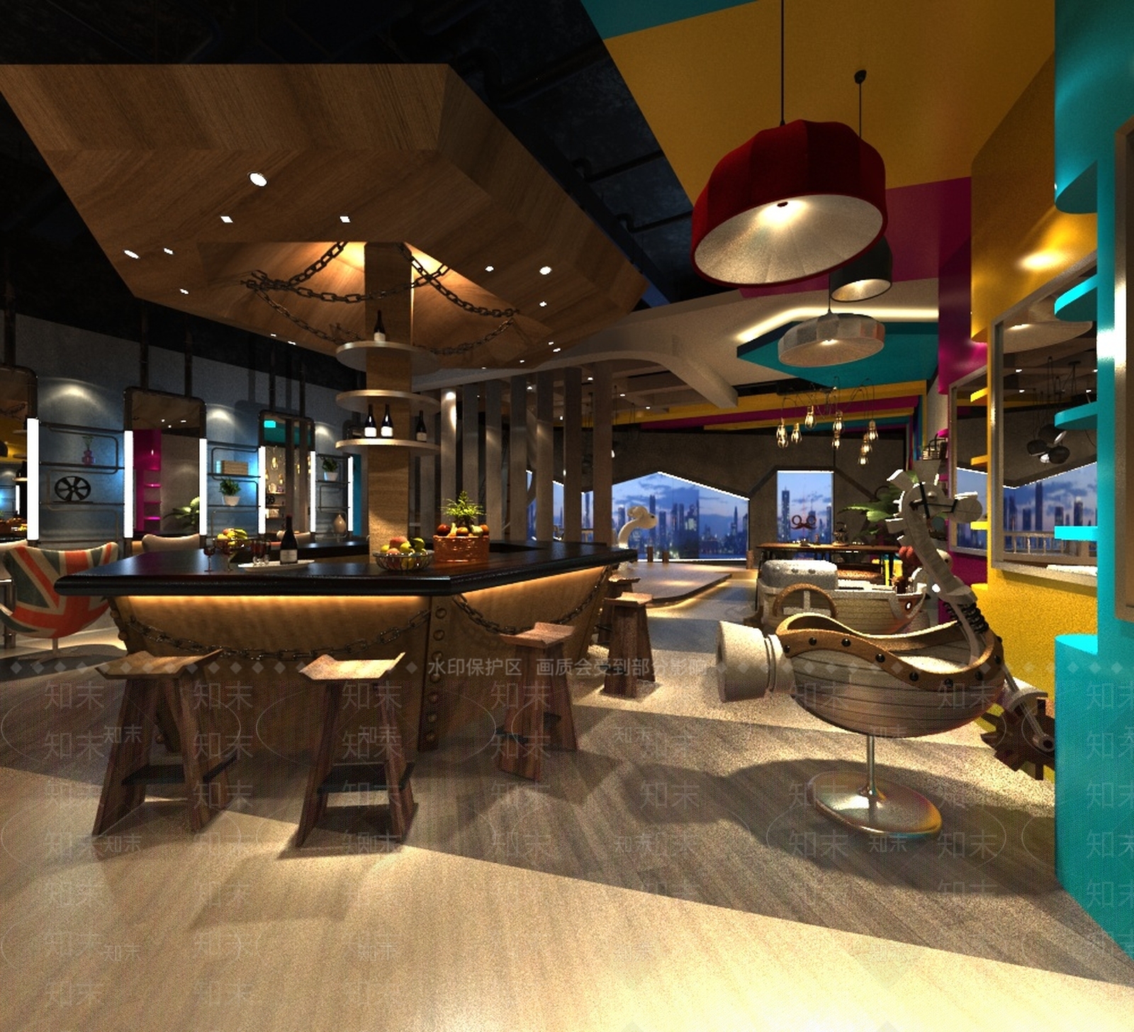 工业风美发店SU模型下载【ID:394943243】