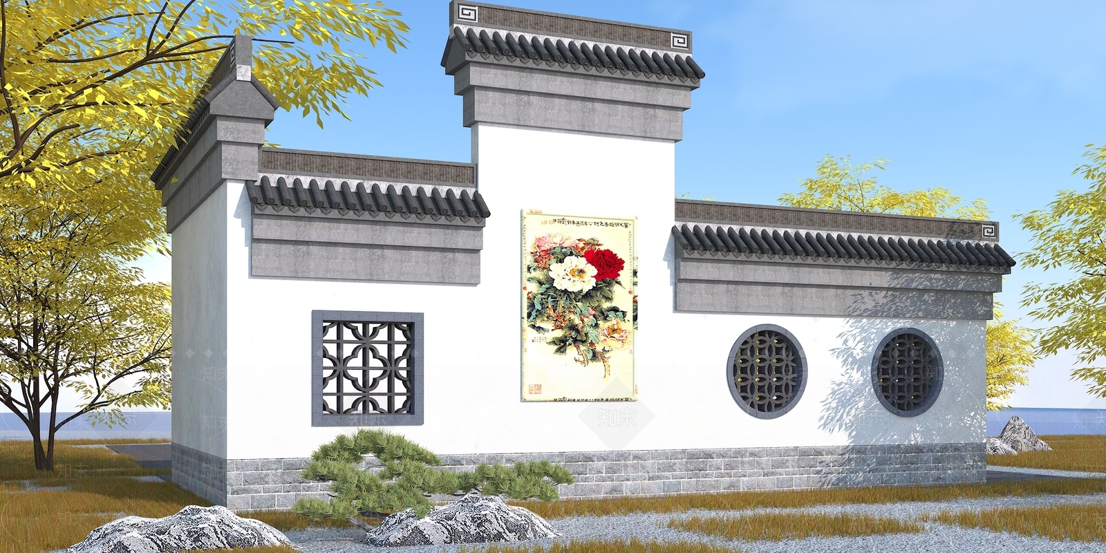 中式牌楼牌坊3D模型下载【ID:294945815】