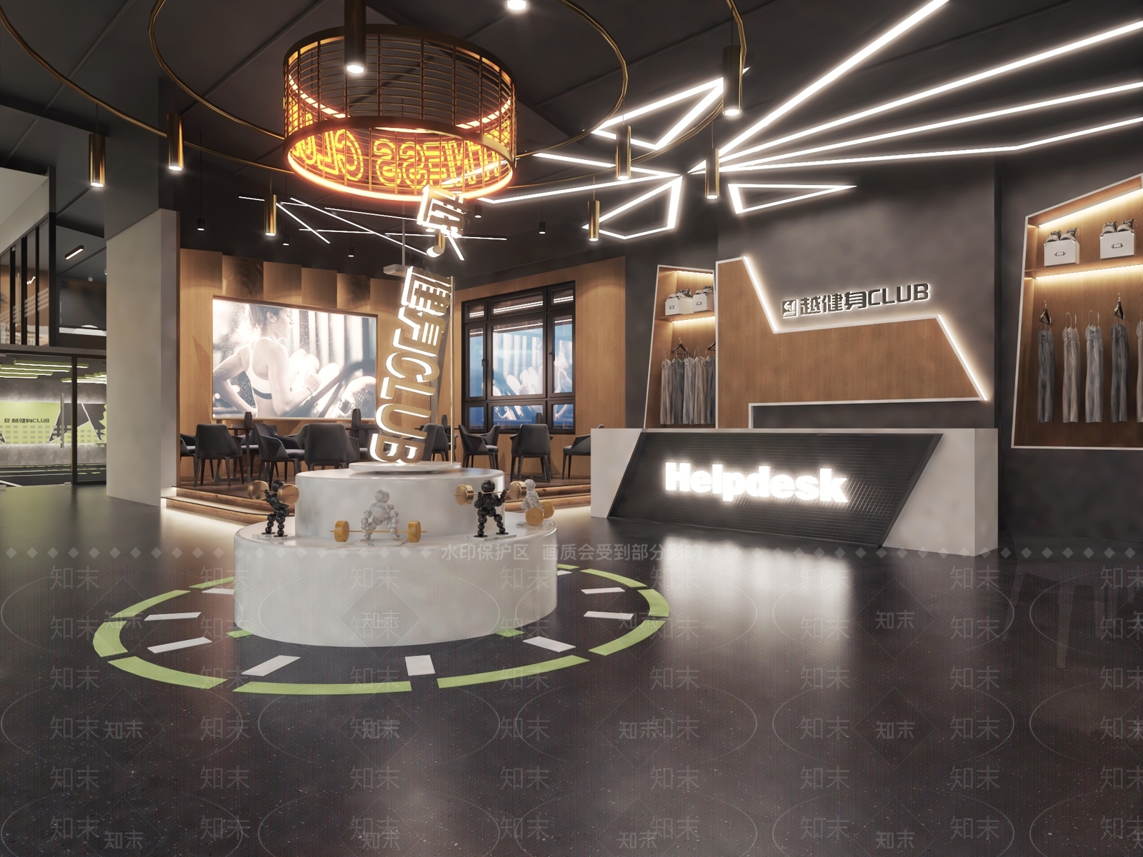 现代健身房前台3D模型下载【ID:394956735】