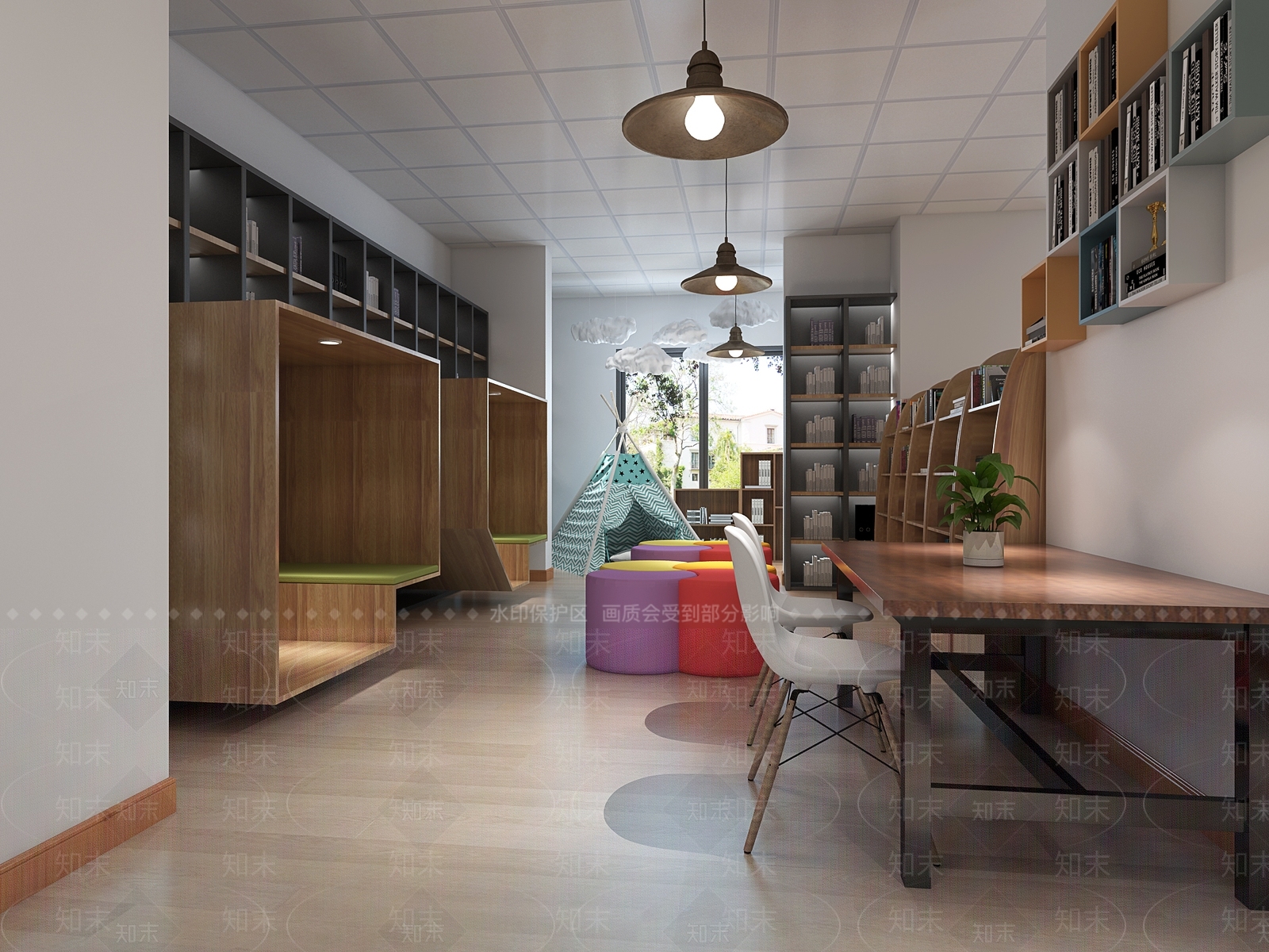 工业风书店3D模型下载【ID:794987962】