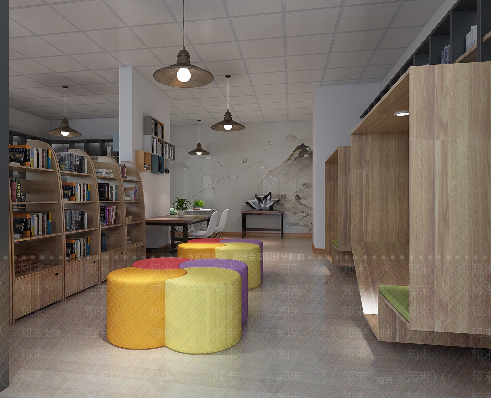 工业风书店3D模型下载【ID:794987962】