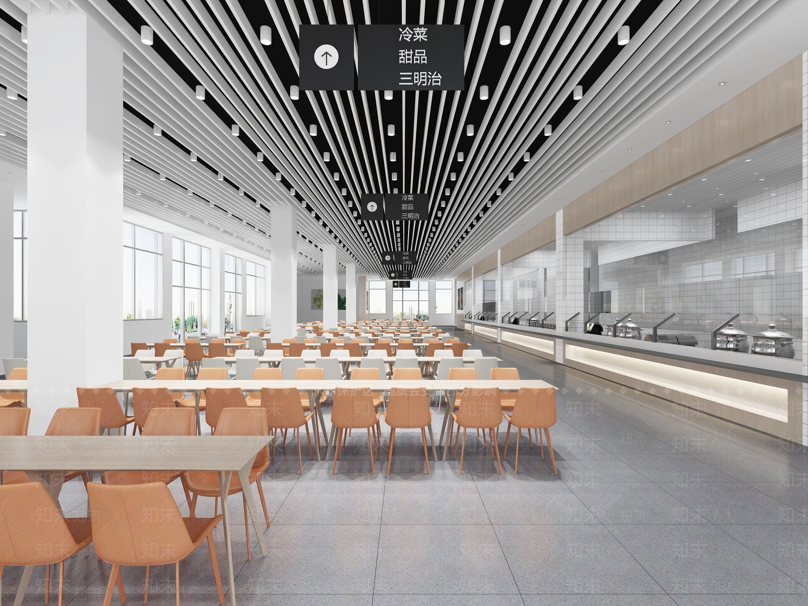 现代食堂3D模型下载【ID:795019728】