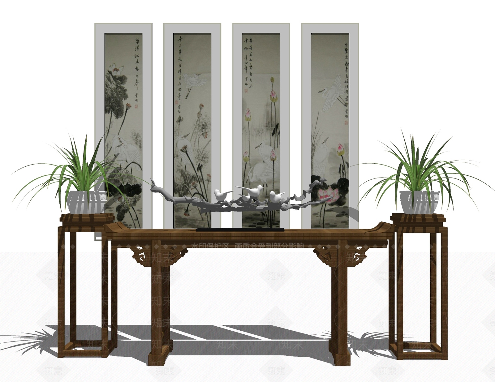 新中式展示架SU模型下载【ID:295022527】