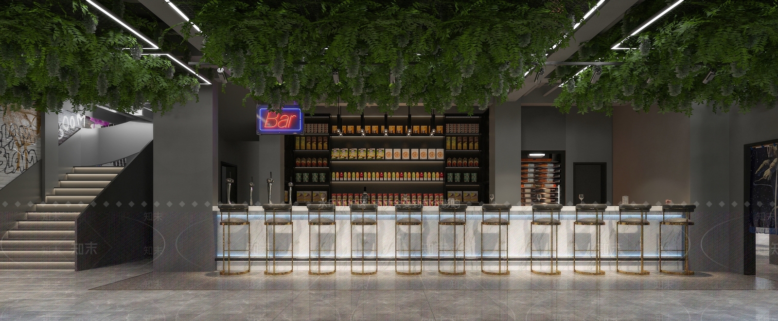 工业风酒吧3D模型下载【ID:995050996】