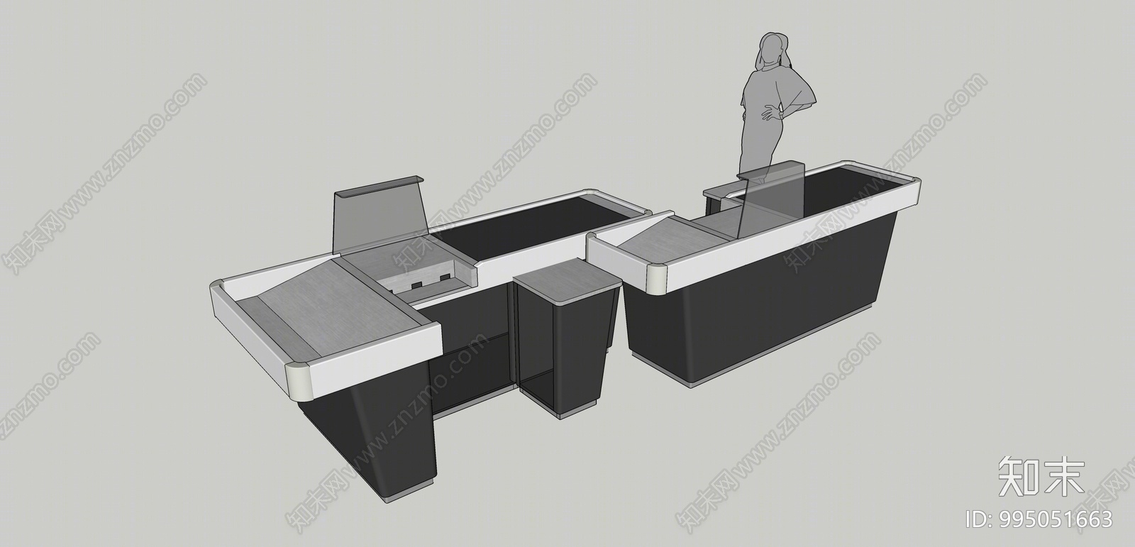 现代收银台SU模型下载【ID:995051663】