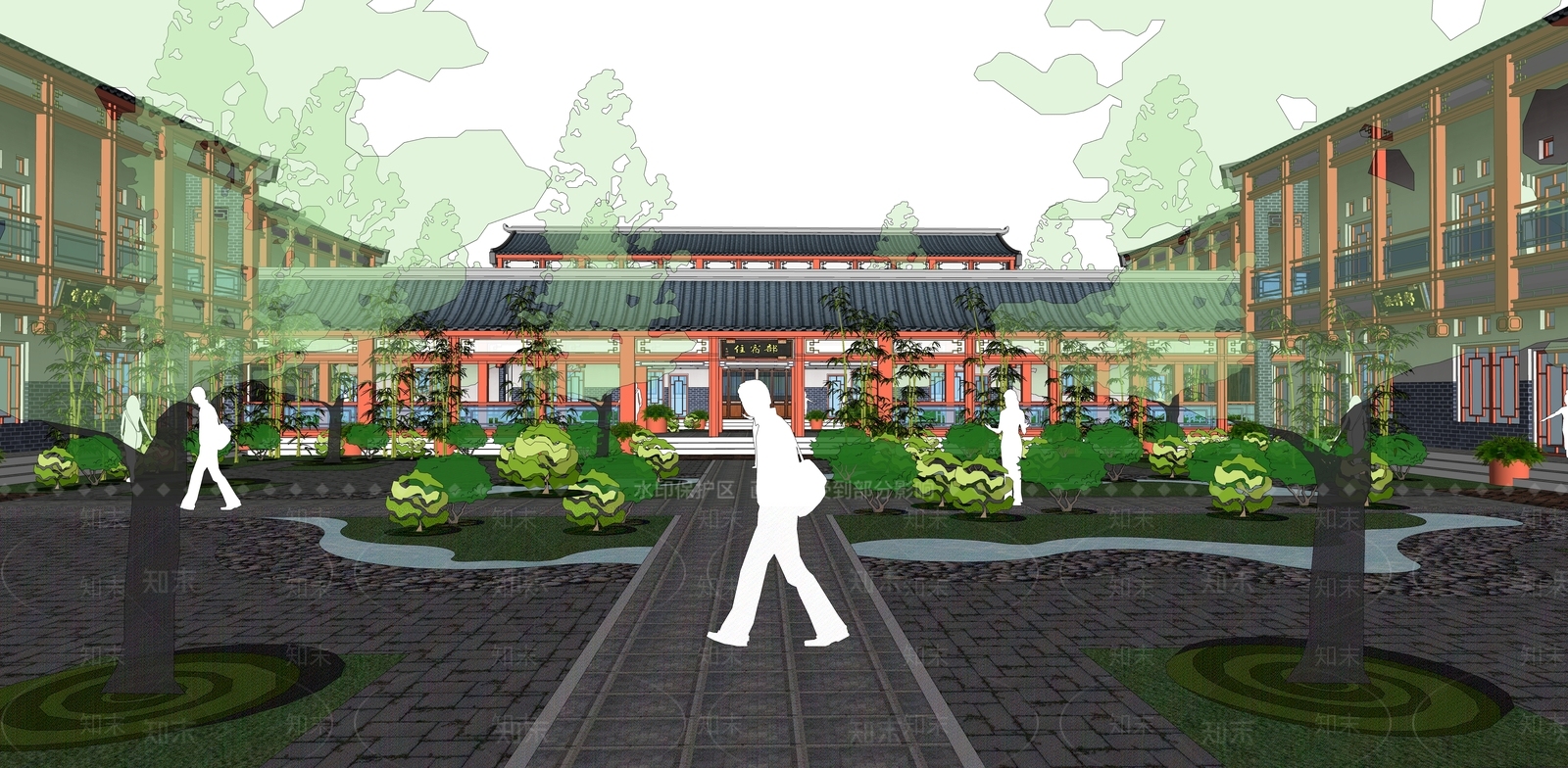 中式四合院SU模型下载【ID:395052284】
