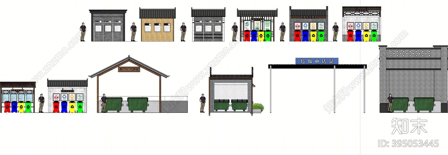 新中式公建SU模型下载【ID:395053445】