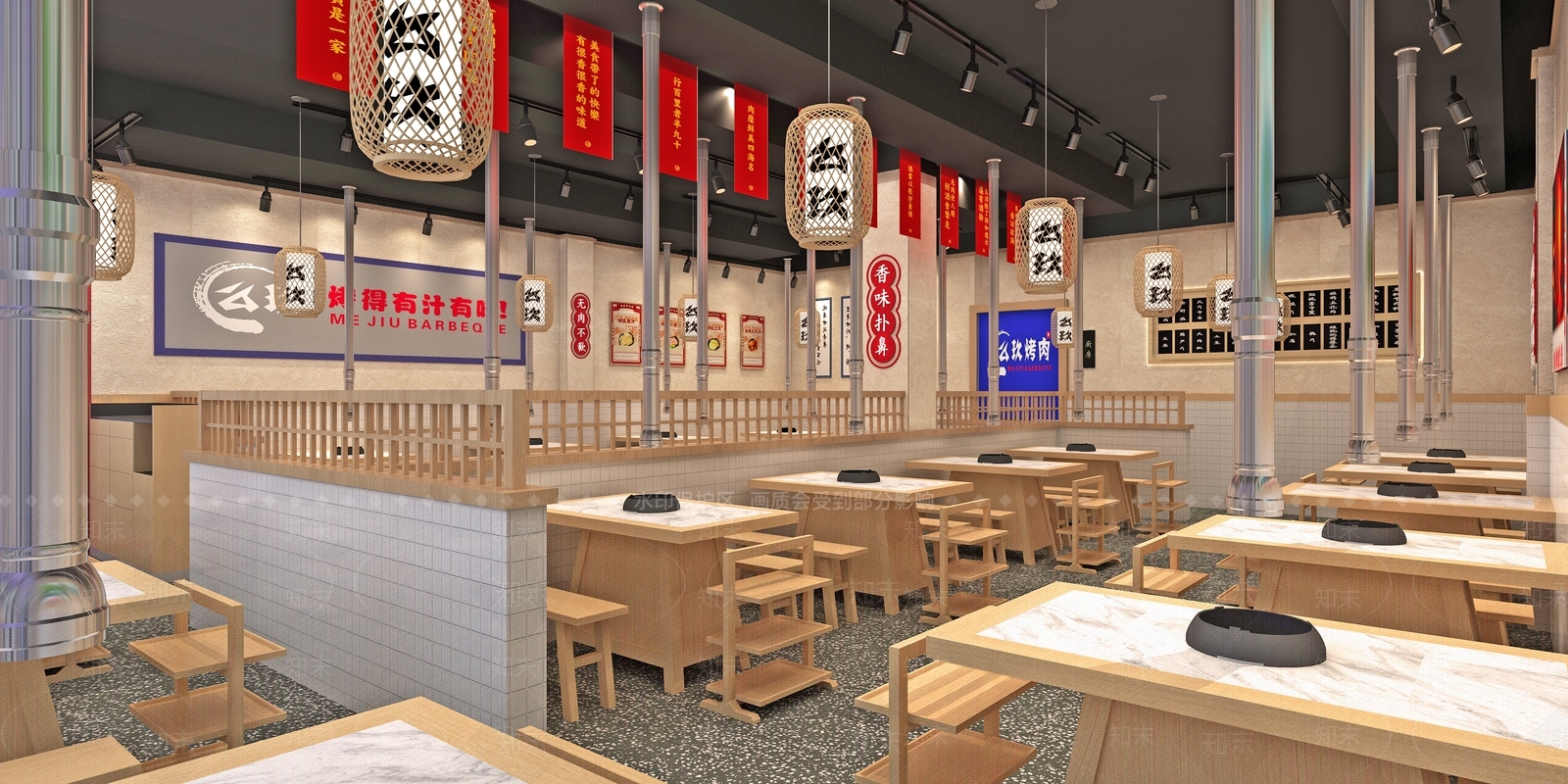 工业风火锅店3D模型下载【ID:395055274】