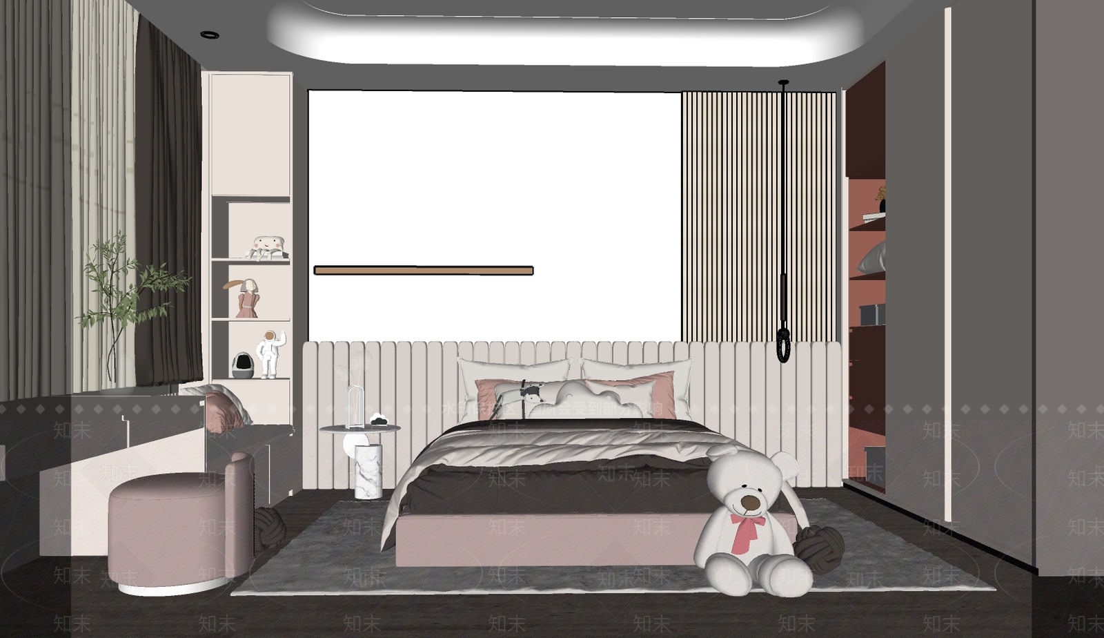 现代儿童房SU模型下载【ID:895062835】