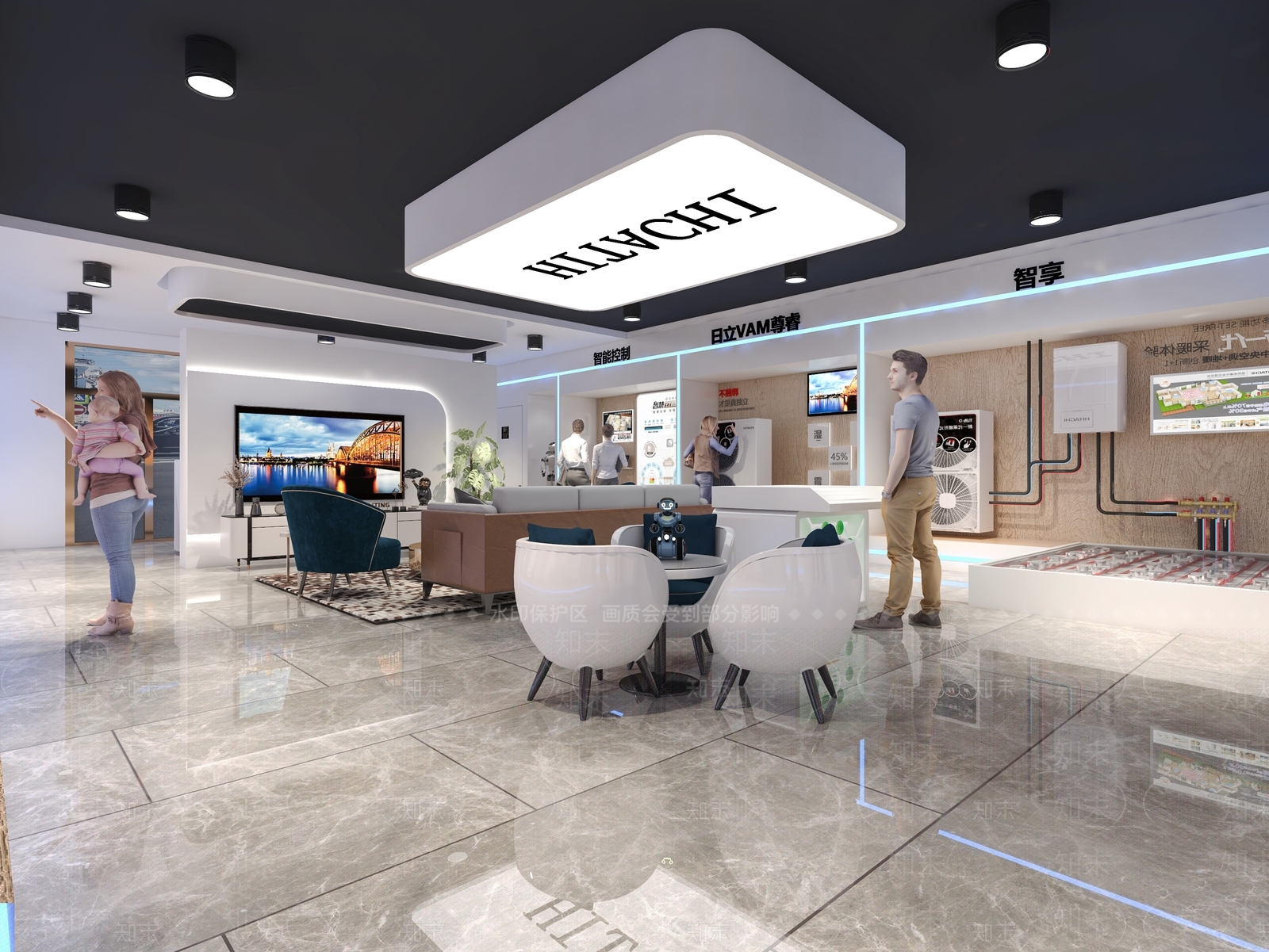 现代空调展厅3D模型下载【ID:595064474】