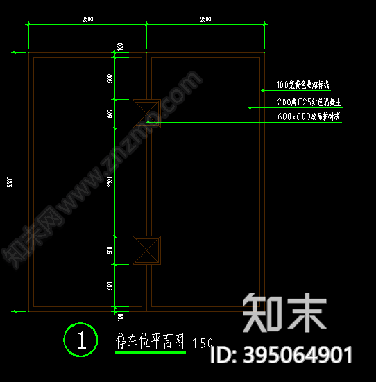 生态停车位做法详图cad施工图下载【ID:395064901】