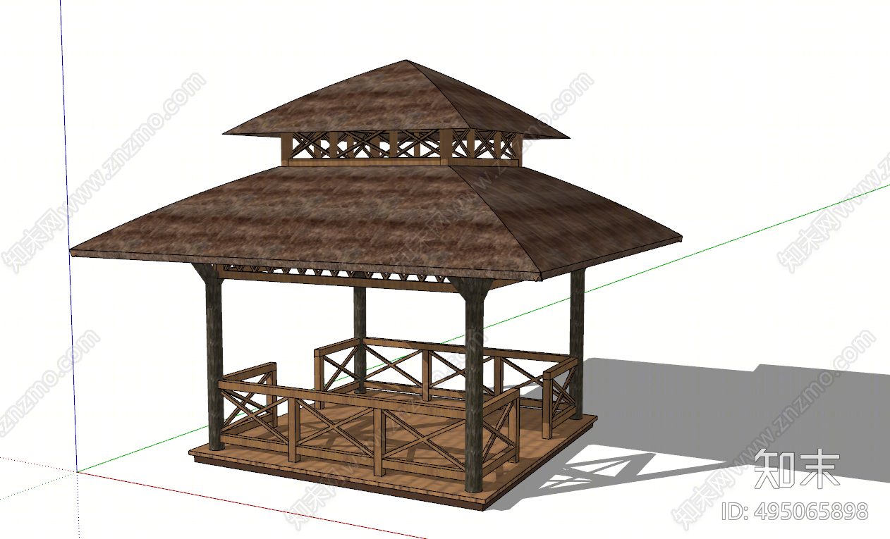 中式亭子SU模型下载【ID:495065898】
