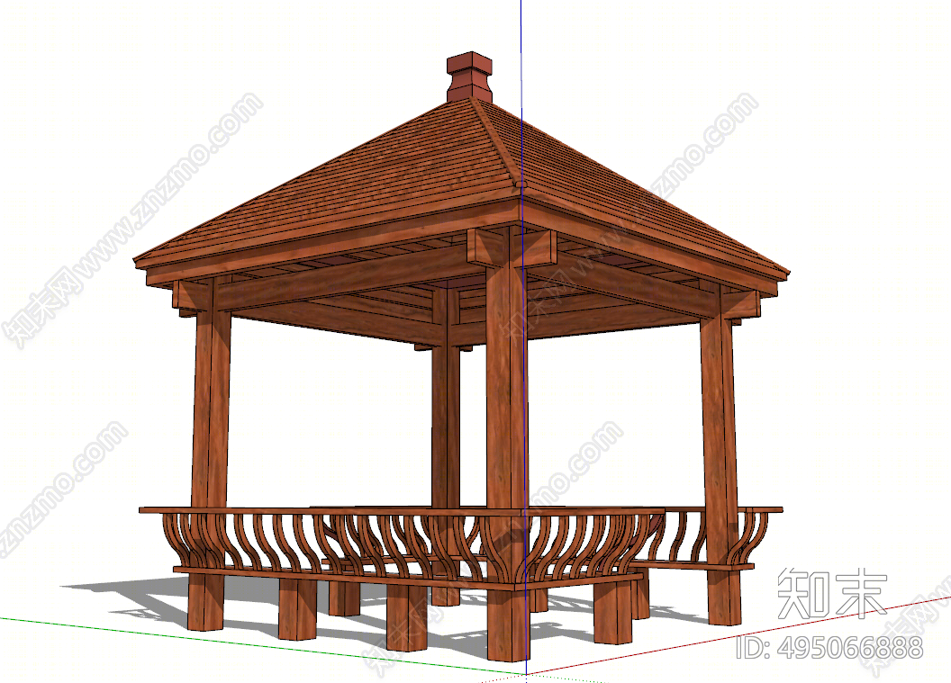 中式亭子SU模型下载【ID:495066888】