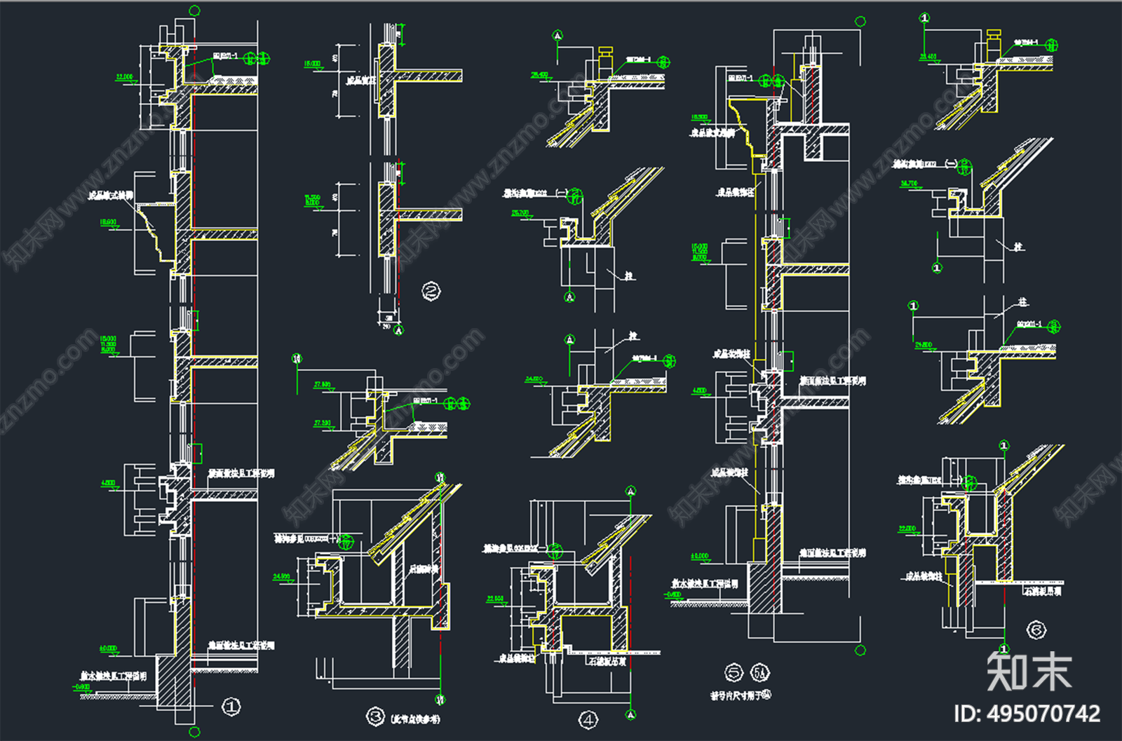 墙身檐沟施工图下载【ID:495070742】