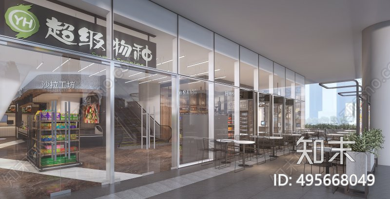 超市图纸cad施工图下载【ID:495668049】