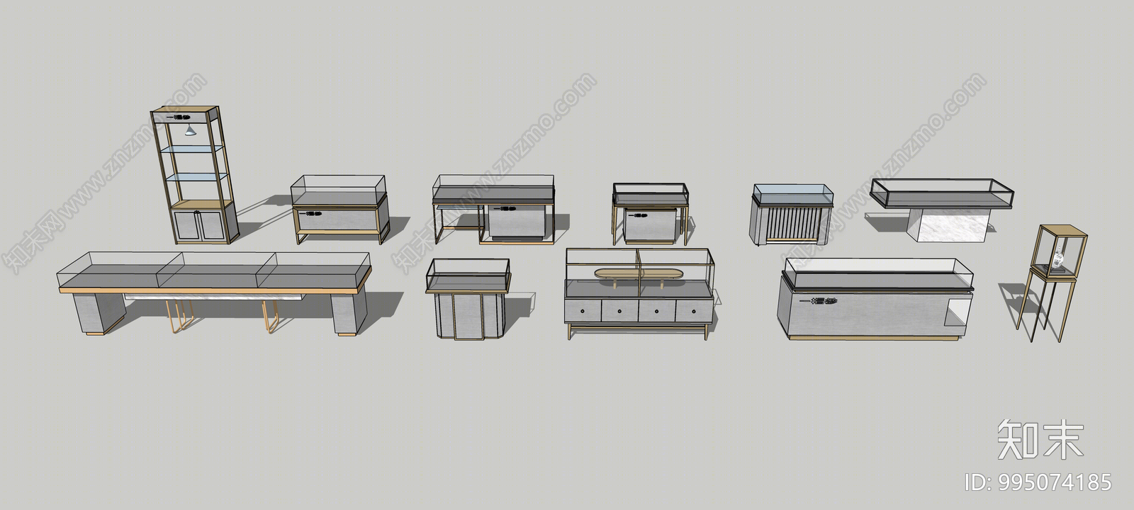现代展示柜SU模型下载【ID:995074185】