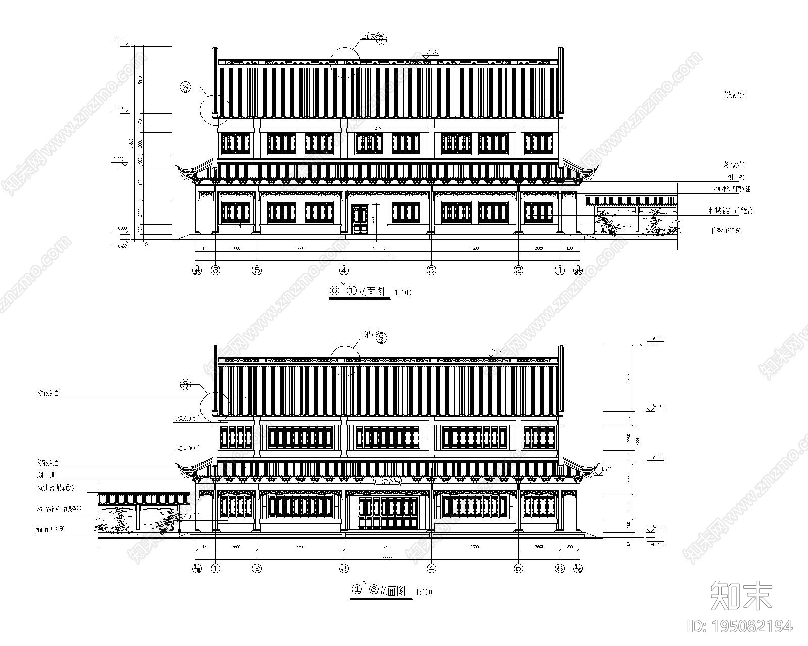 中式斋堂cad施工图下载【ID:195082194】