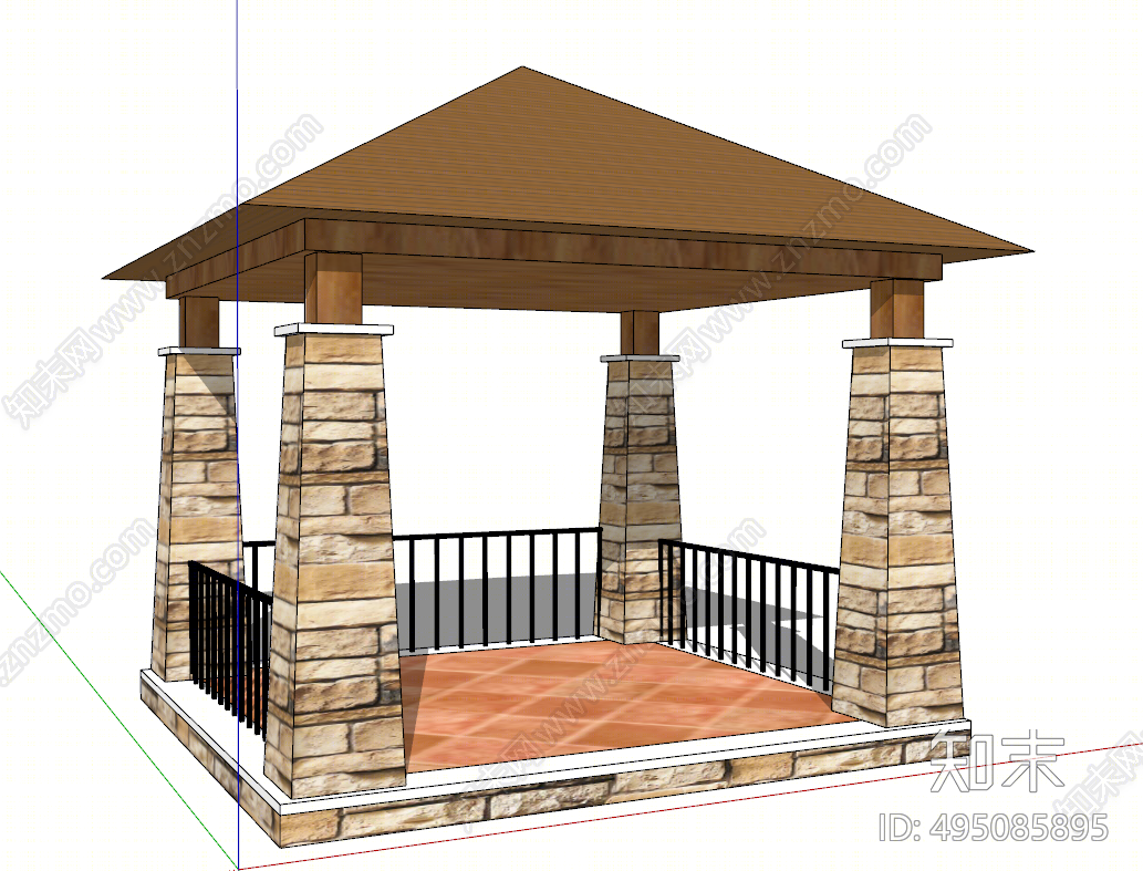 欧式亭子SU模型下载【ID:495085895】