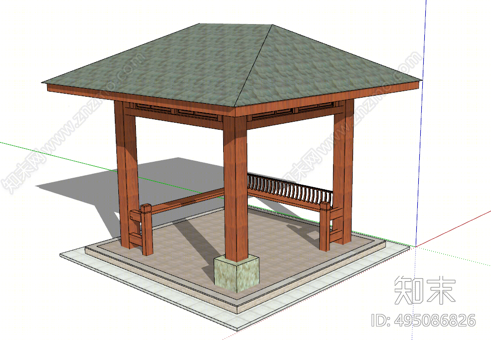 中式亭子SU模型下载【ID:495086826】