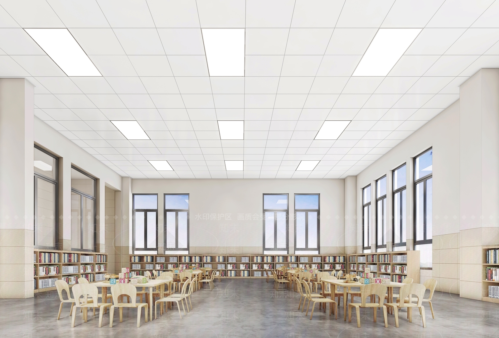 现代图书馆3D模型下载【ID:895104246】