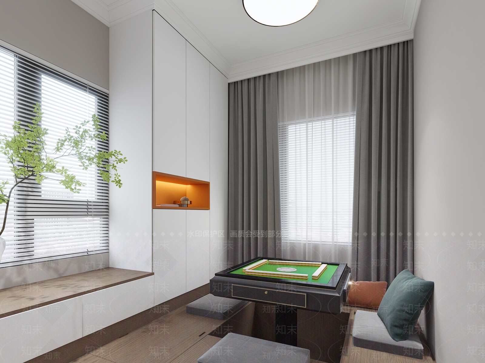 现代榻榻米棋牌室3D模型下载【ID:995107054】