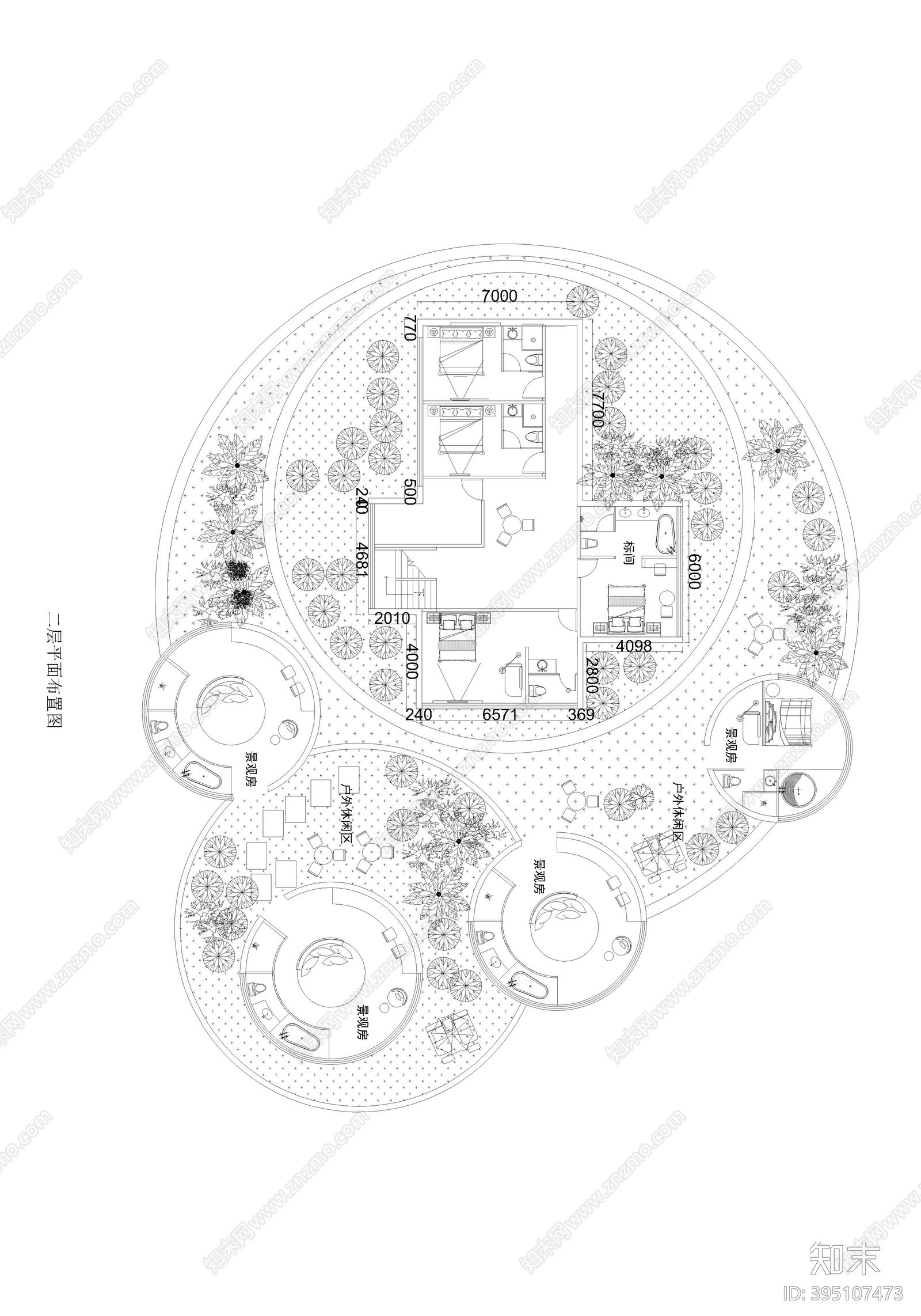 现代风格民宿室内外cad施工图下载【ID:395107473】