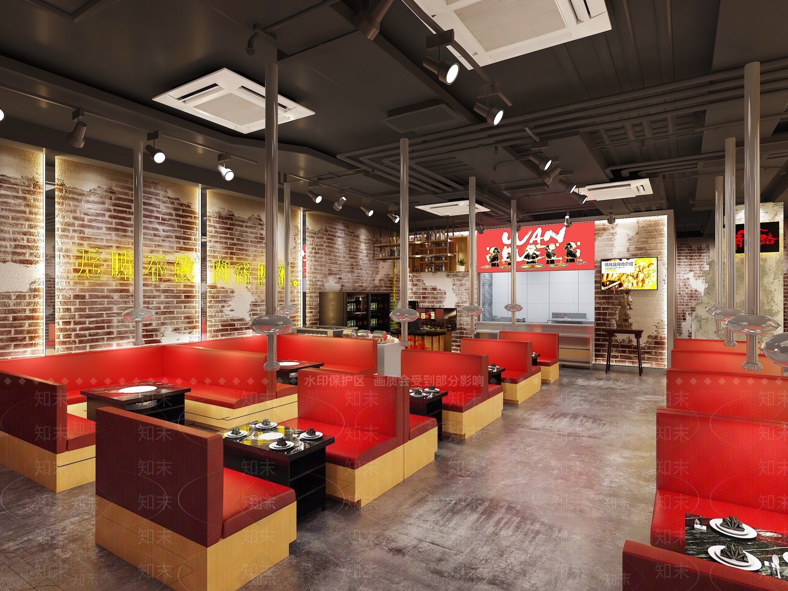工业风烧烤店3D模型下载【ID:295116637】