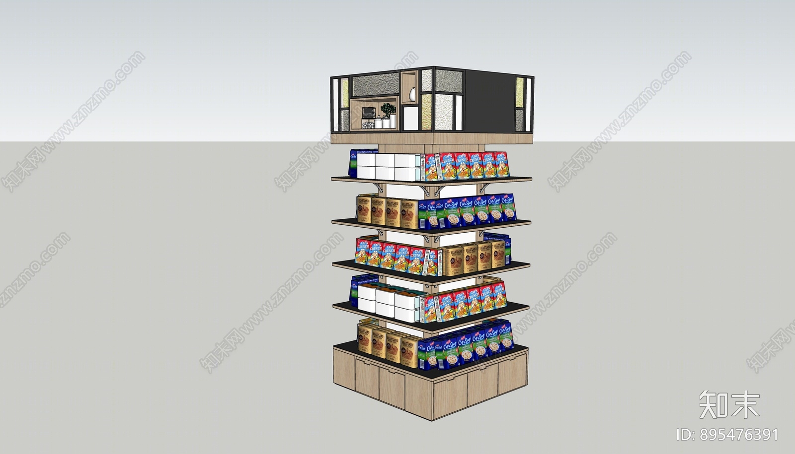 现代货架SU模型下载【ID:895476391】
