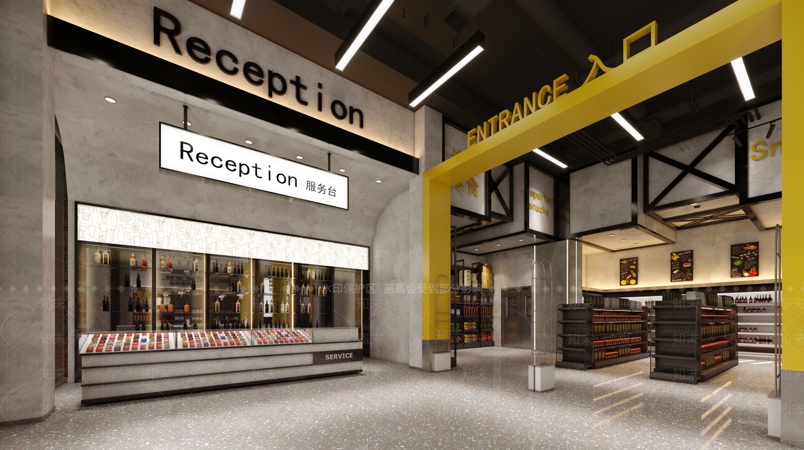 工业风超市3D模型下载【ID:595153360】