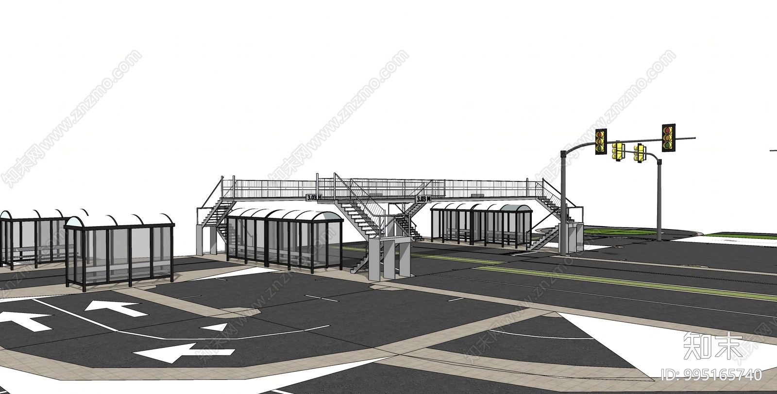 现代道路SU模型下载【ID:995165740】