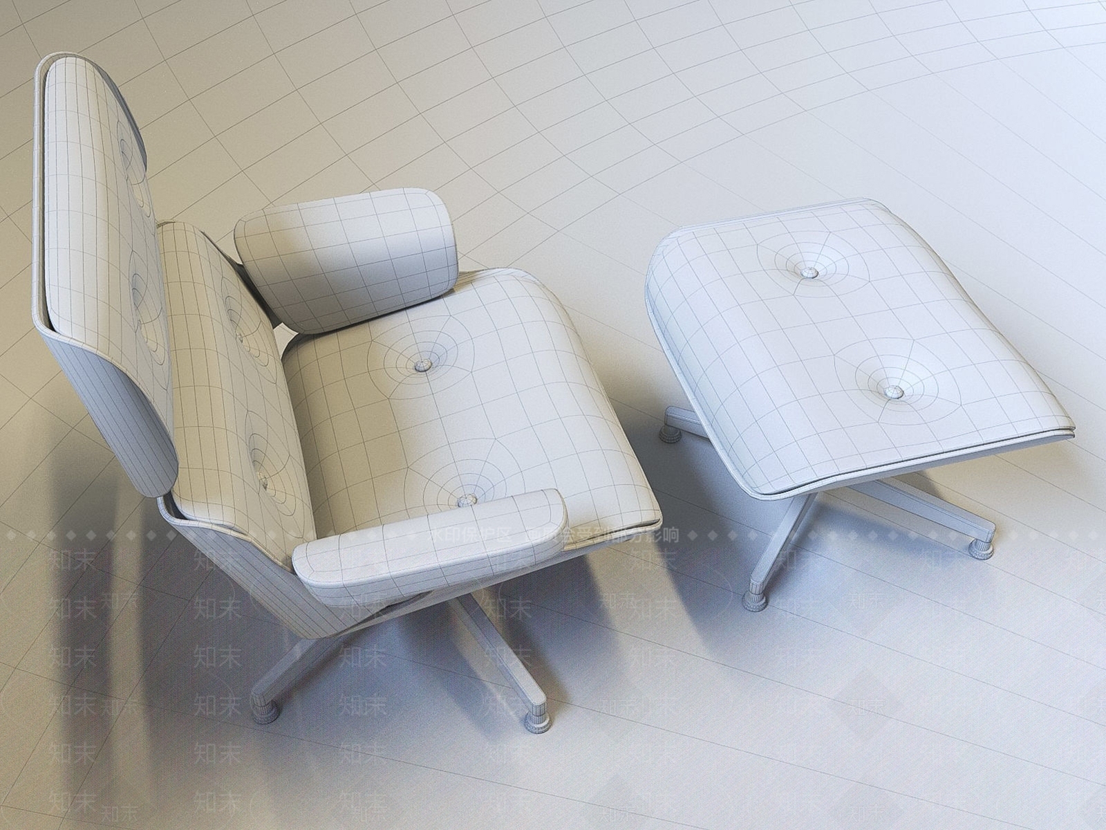 现代休闲躺椅3D模型下载【ID:295169645】