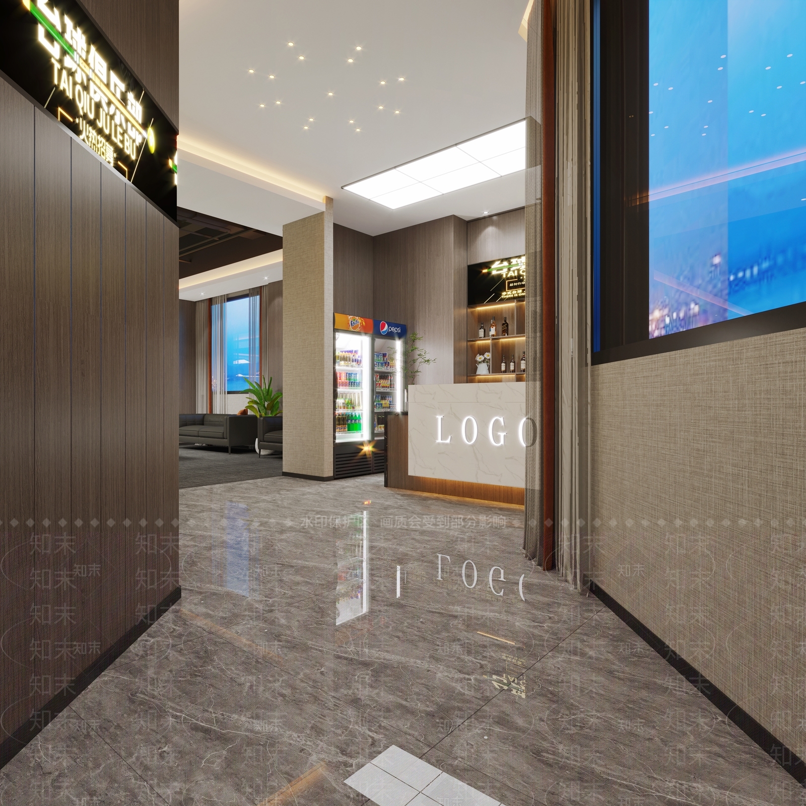 现代桌球室3D模型下载【ID:995173973】