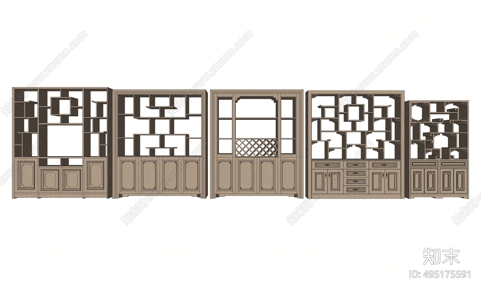 中式博古架SU模型下载【ID:495175591】