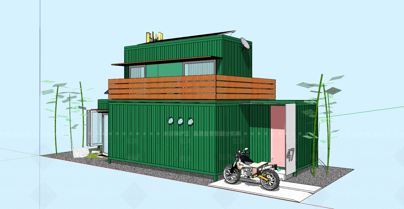 工业集装箱SU模型下载【ID:995202121】