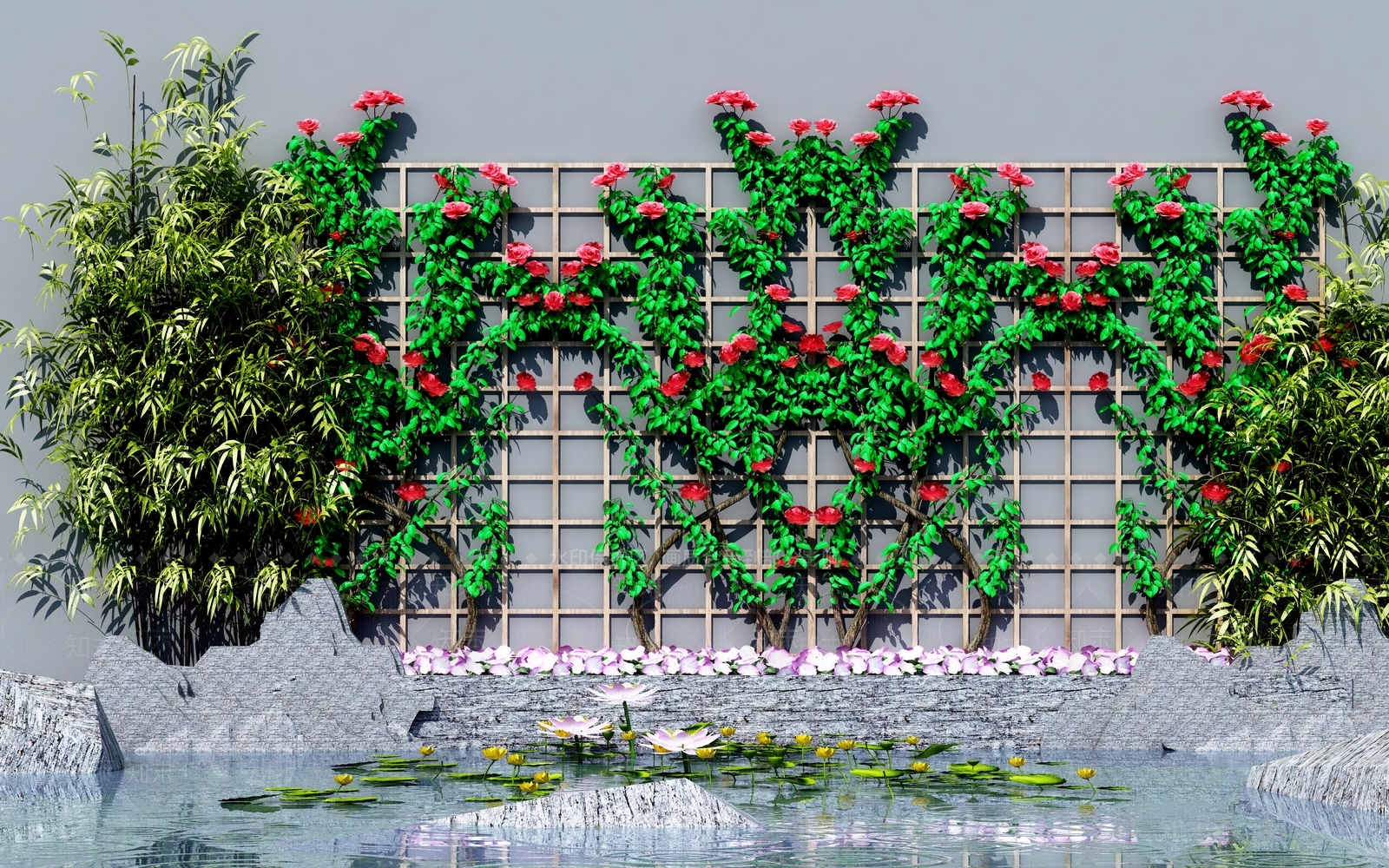 现代绿植墙3D模型下载【ID:495213229】