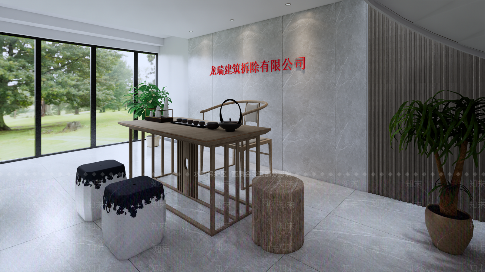 新中式公司休息区SU模型下载【ID:195223132】