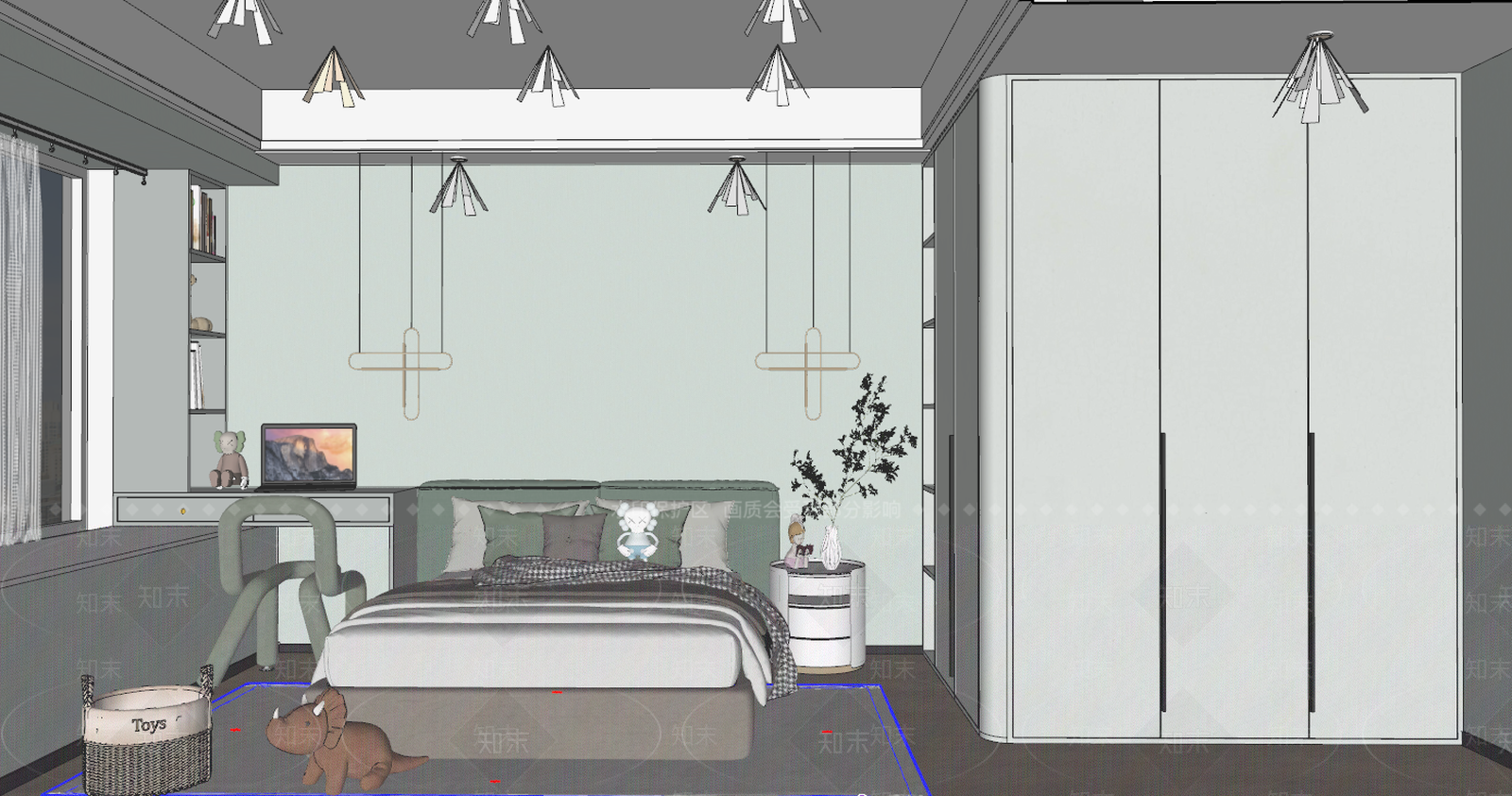 现代儿童房SU模型下载【ID:895226881】