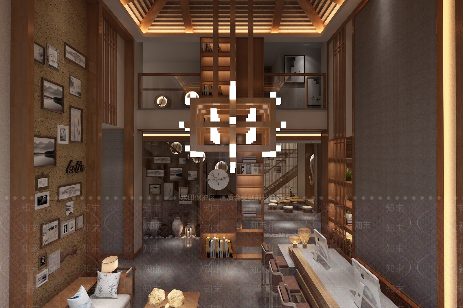 东南亚民宿大堂3D模型下载【ID:995234634】