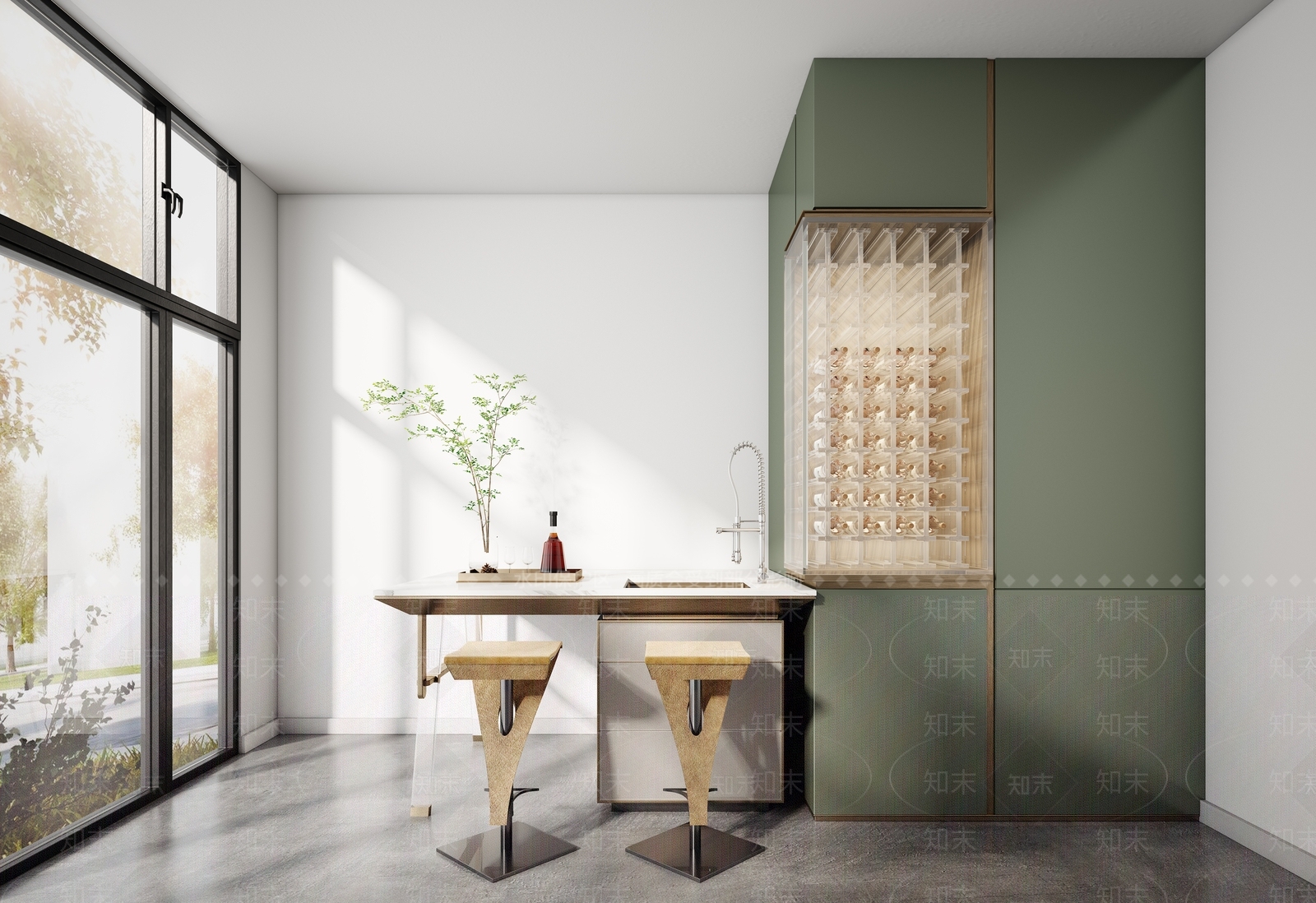 现代家具餐厅3D模型下载【ID:595237329】