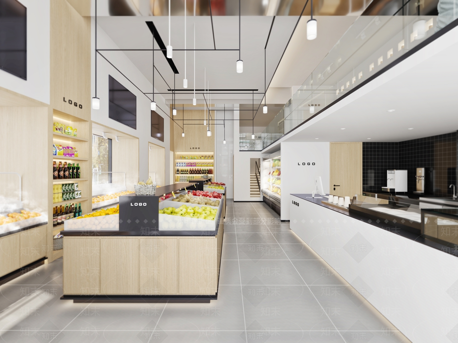 现代水果店3D模型下载【ID:695238313】