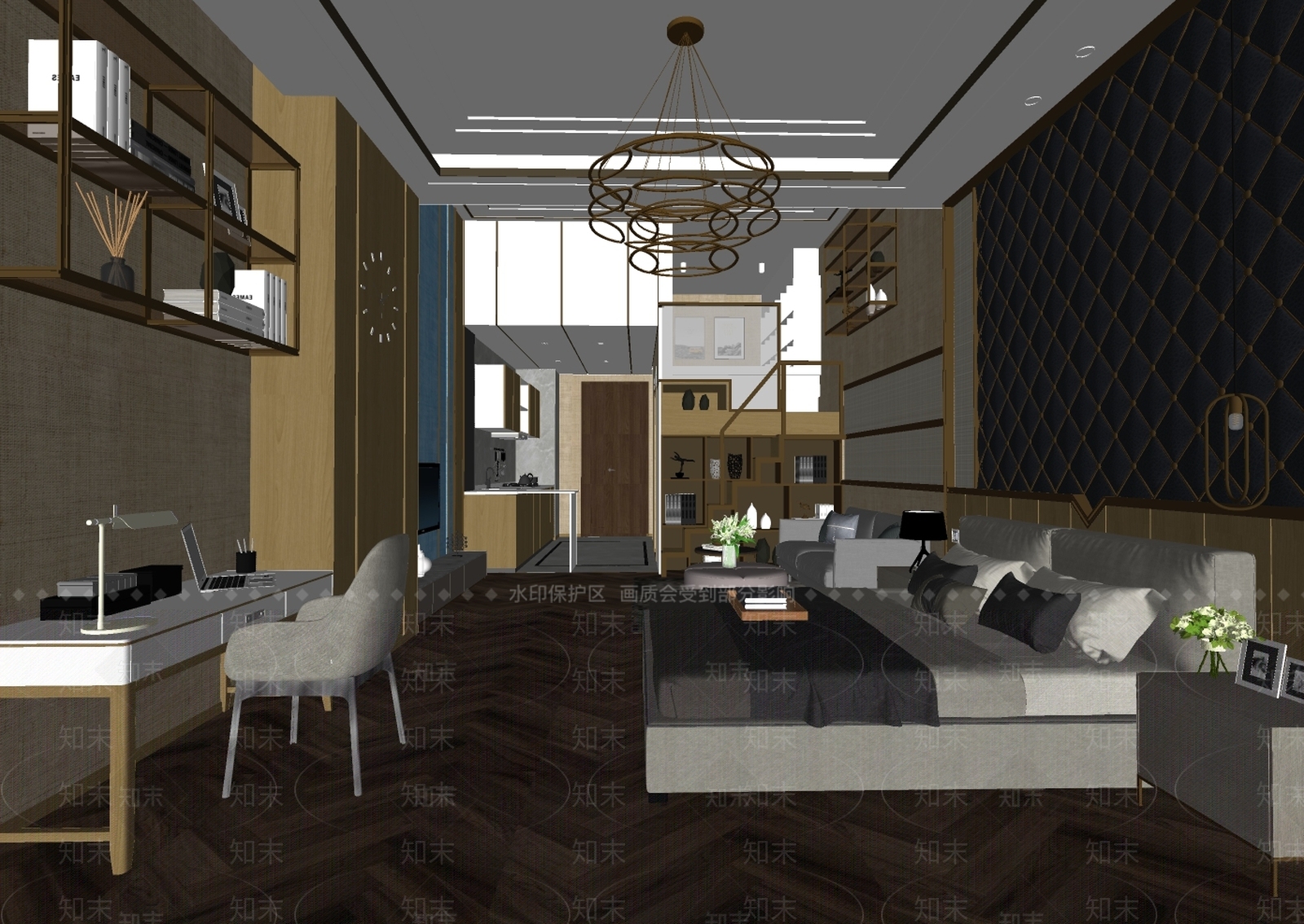 现代卧室SU模型下载【ID:295240843】