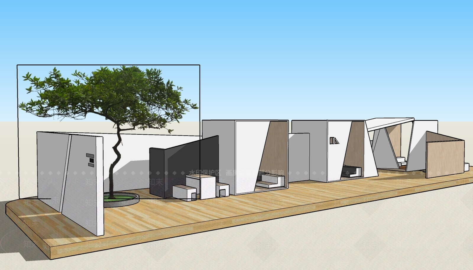 现代小公建SU模型下载【ID:595442781】