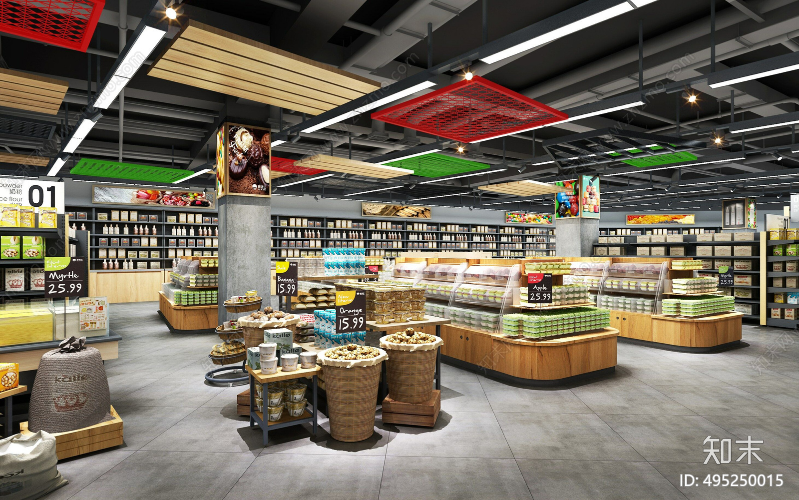 超市cad施工图下载【ID:495250015】