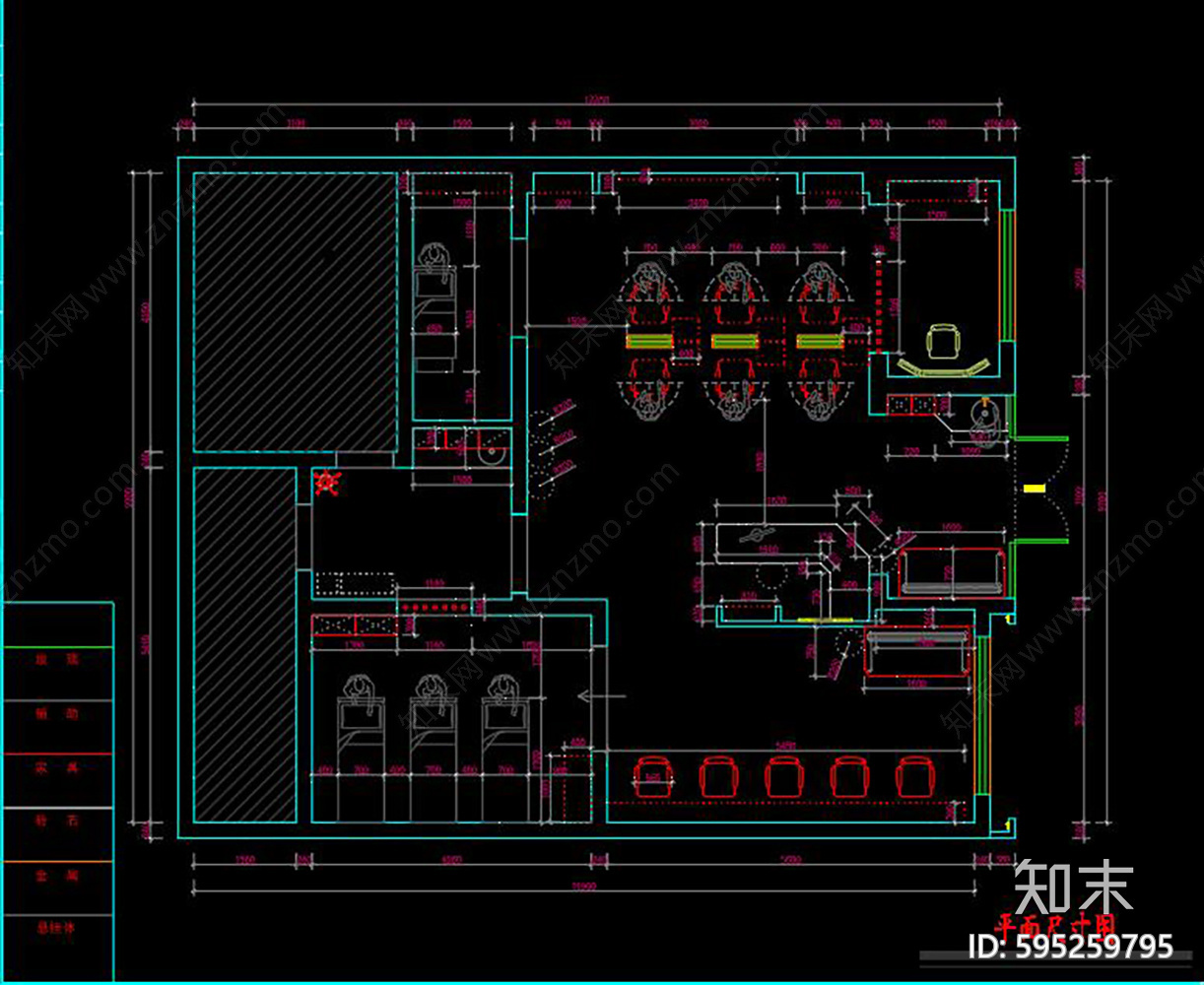 美容院cad施工图下载【ID:595259795】