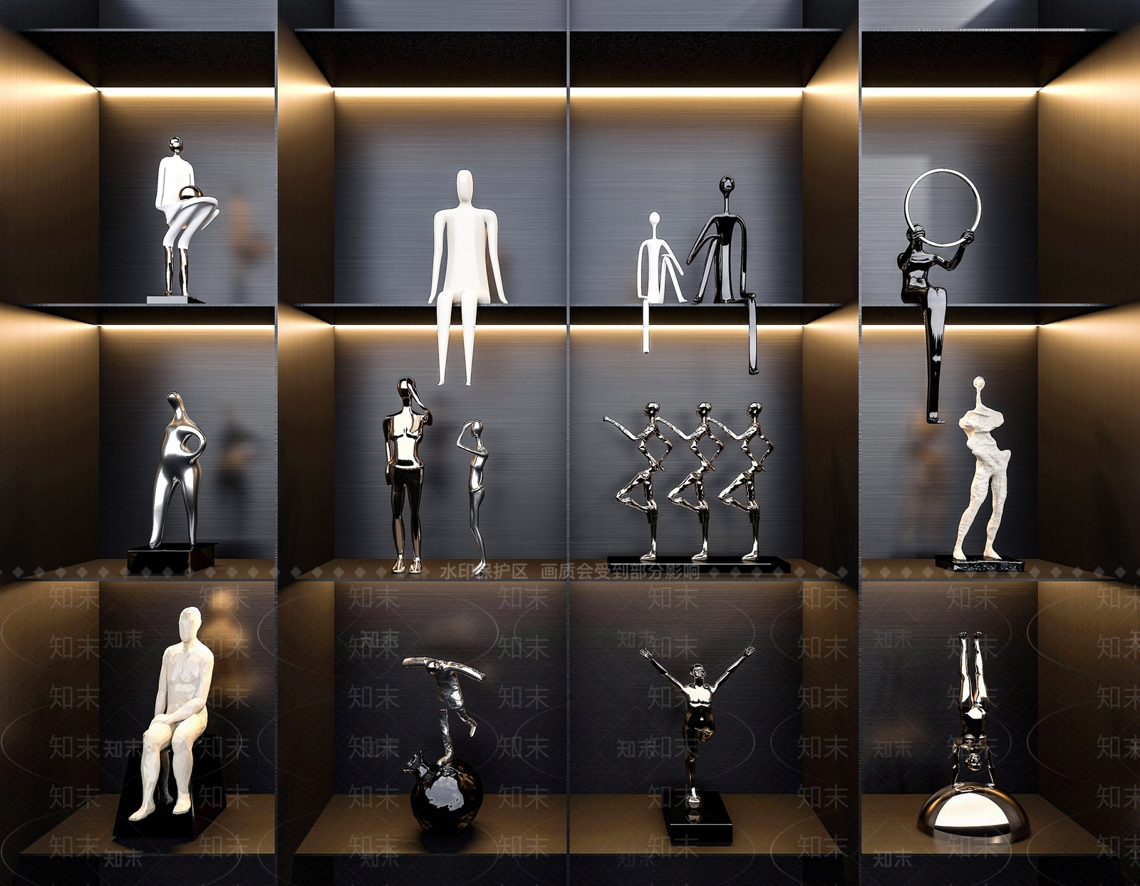 现代金属人物3D模型下载【ID:995272140】