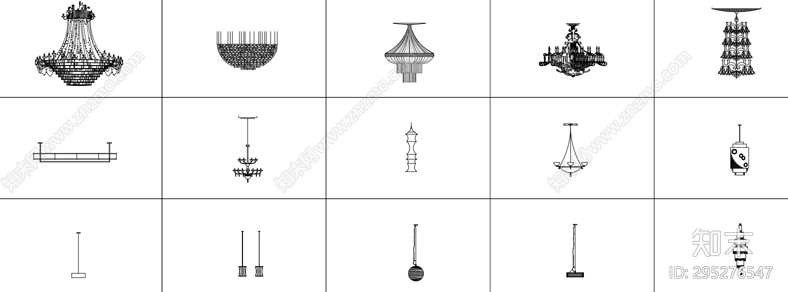 金螳螂-现代灯具cad施工图下载【ID:295276547】