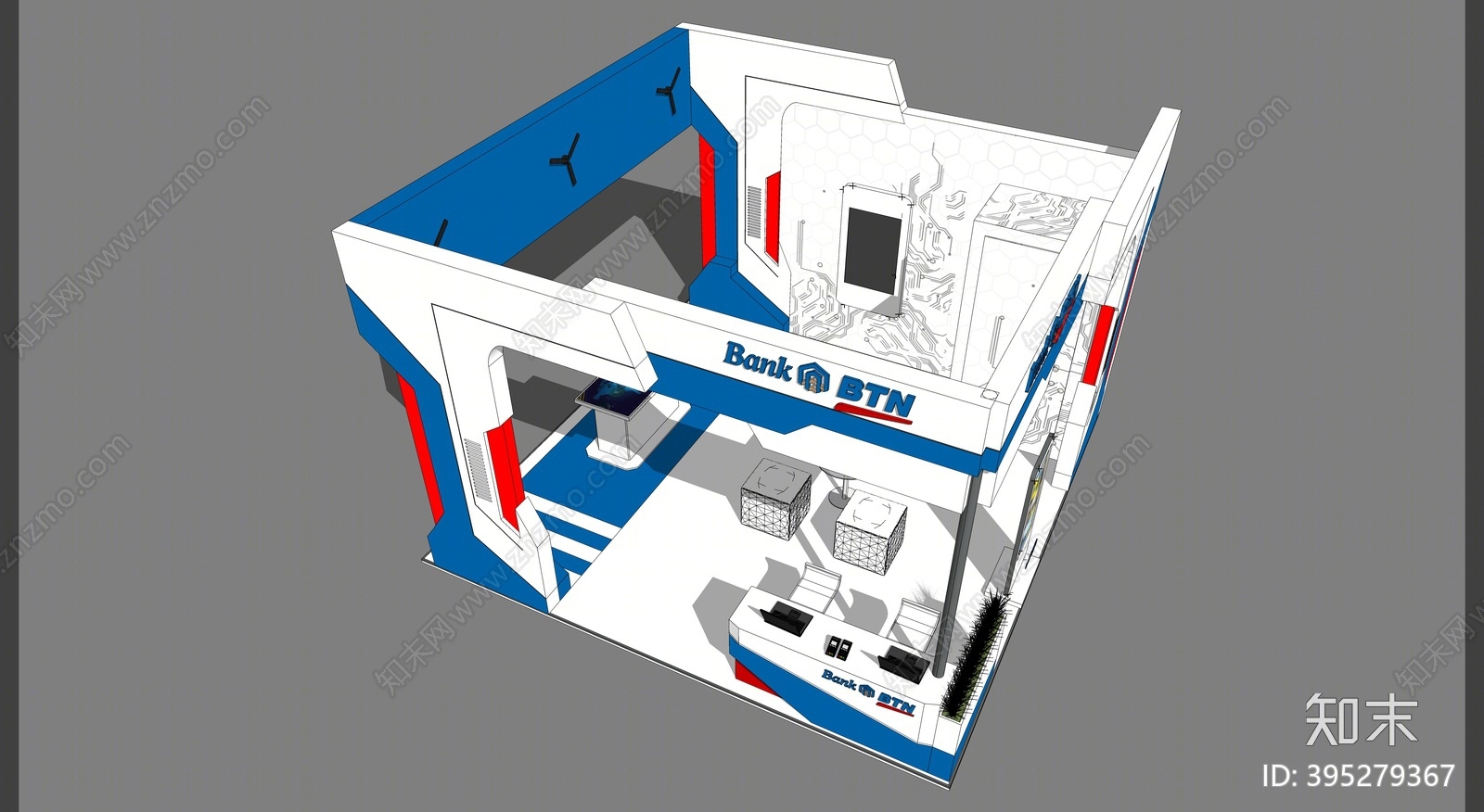 现代科技展厅SU模型下载【ID:395279367】