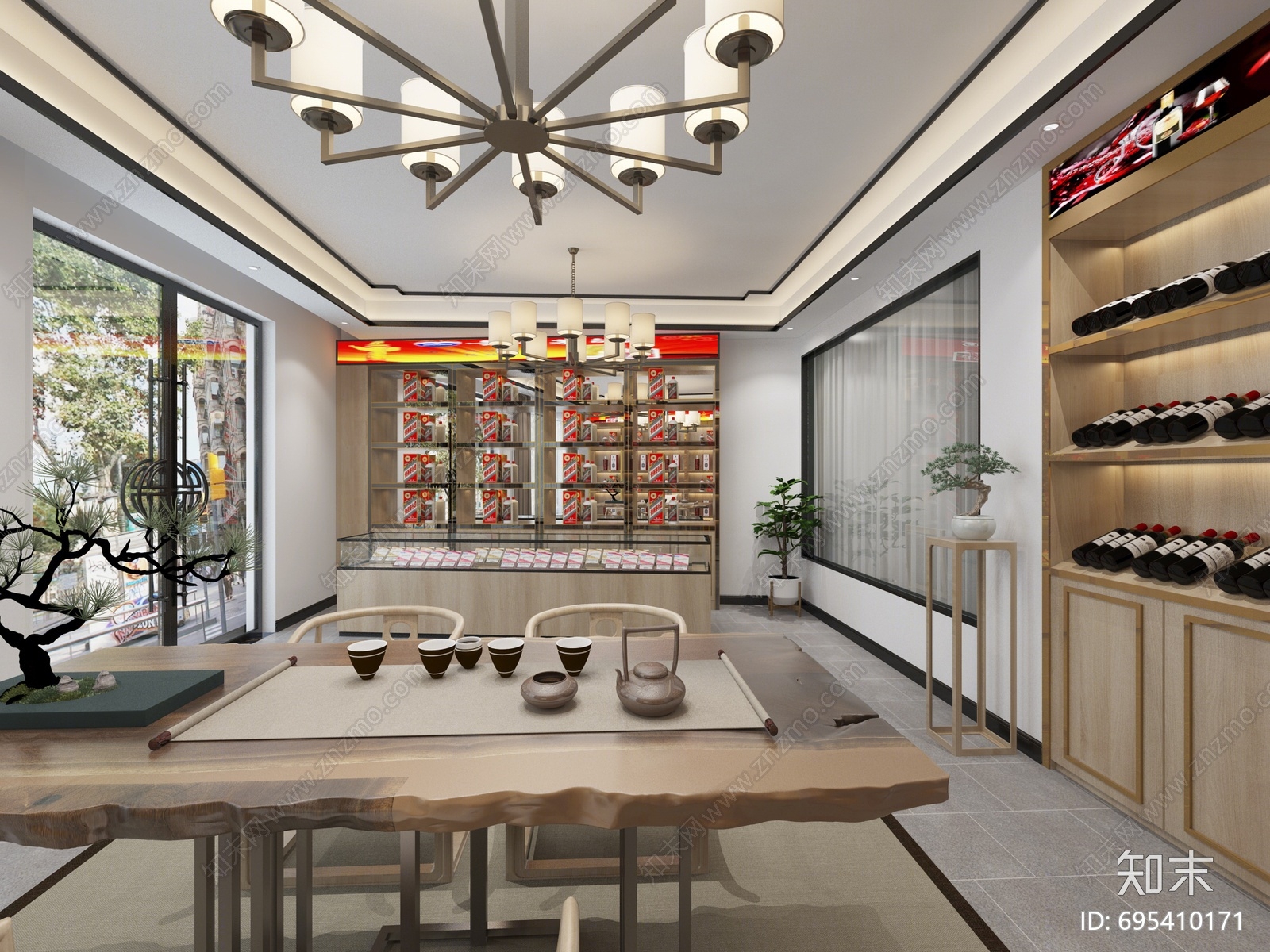 新中式酒店3D模型下载【ID:695410171】