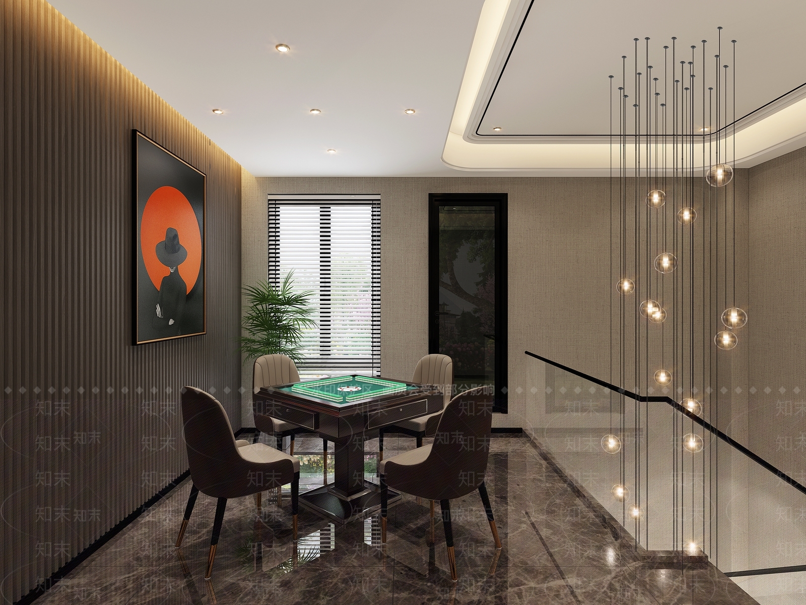现代棋牌室3D模型下载【ID:995291057】