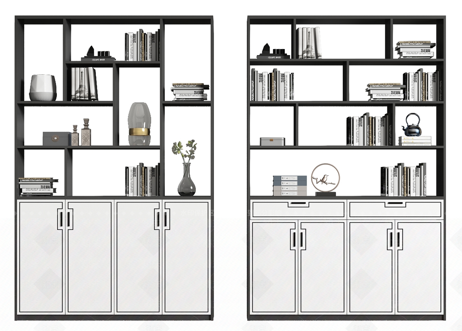 新中式隔断柜3D模型下载【ID:995293249】